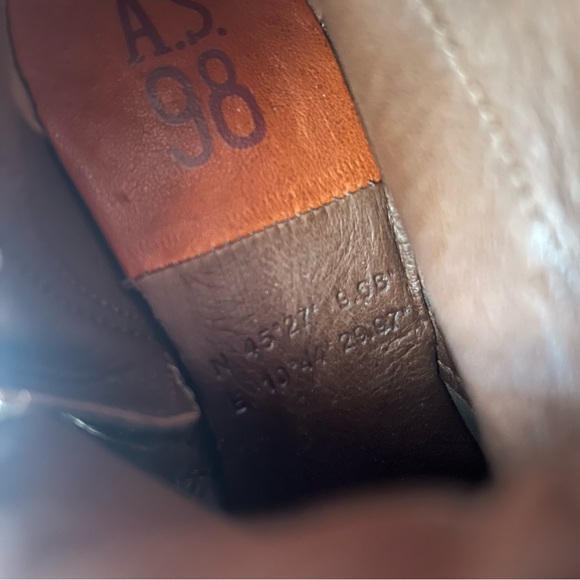 A.S.98 Military Dress Style Boots in Stone Leather Side Zip Women's 38 (US 7.5) - Picture 14 of 16